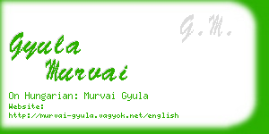 gyula murvai business card